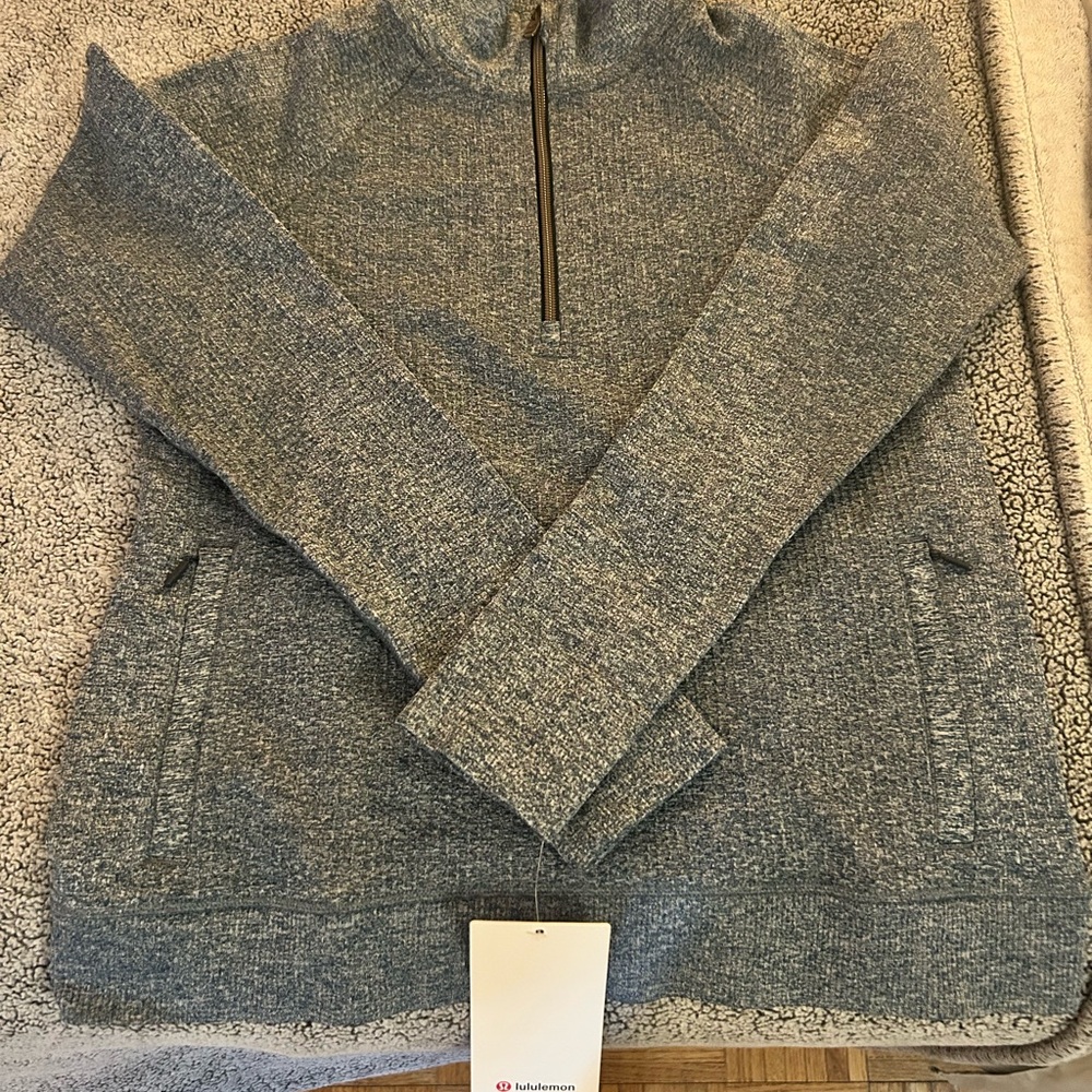 Lululemon Gray Half-Zip Pullover submarine color